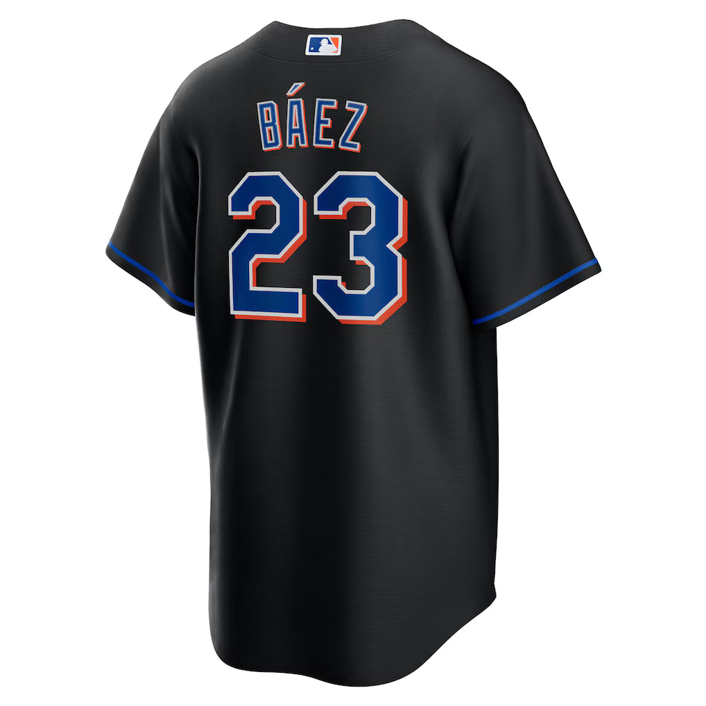 Men's New York Mets Javier Báez Black 2022 Alternate Replica Player Jersey