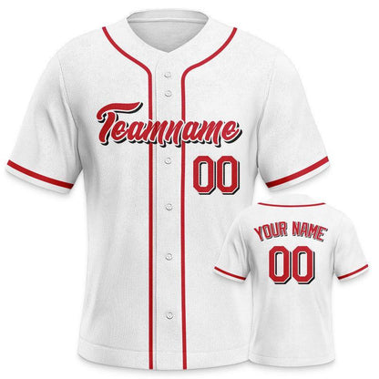 Custom White Red-White Authentic Baseball Jersey-3