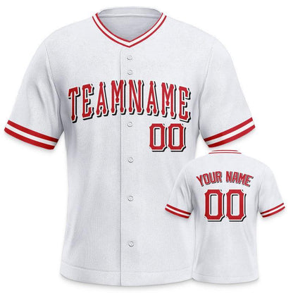 Custom White Red-White Authentic Baseball Jersey-1