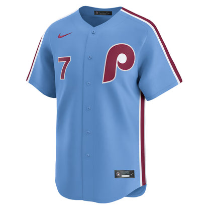 Men's Philadelphia Phillies Trea Turner Light Blue Alternate Limited Player Jersey