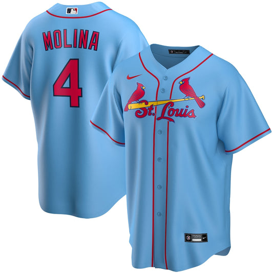 Youth St. Louis Cardinals Yadier Molina Light Blue Alternate Replica Player Jersey